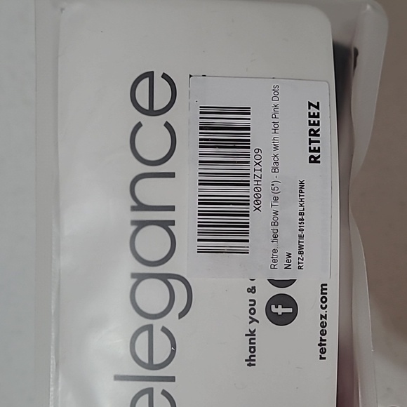 NWOT Retreez Black & Hot Pink polka-dot bowtie - Picture 3 of 3